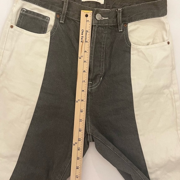 PACSUN High Rise Straight Black White Two Toned Denim Jeans Women Size 28 - Picture 11 of 12
